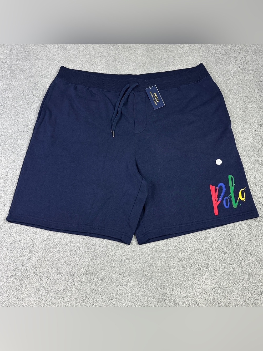 Polo Ralph Lauren Fleece Shorts Mens 3XB Navy Blue Classic Pony 9” Inseam NEW